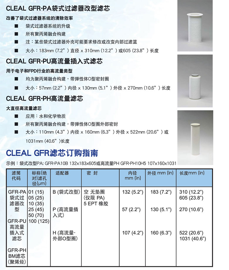 大流量滤芯-GFR型